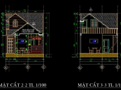 [Bản vẽ CAD] 3 Mẫu Nhà ở cấp 4 gác lửng kích thước 6x21m , 5x22m , 4x19m